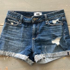 Hardly worn, distressed Paige Denim shorts